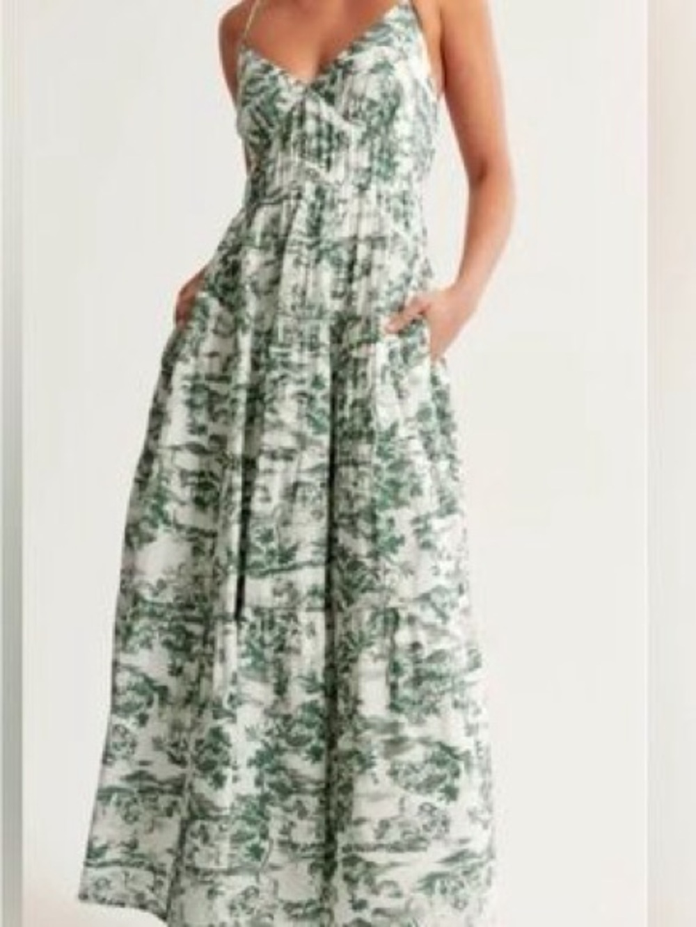 Abercrombie & Fitch Green Toile Maxi Dress XL